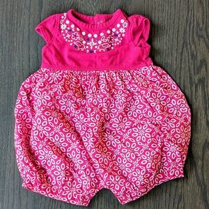 Carter's Baby Girls' Floral Romper, Pink, 6 Months